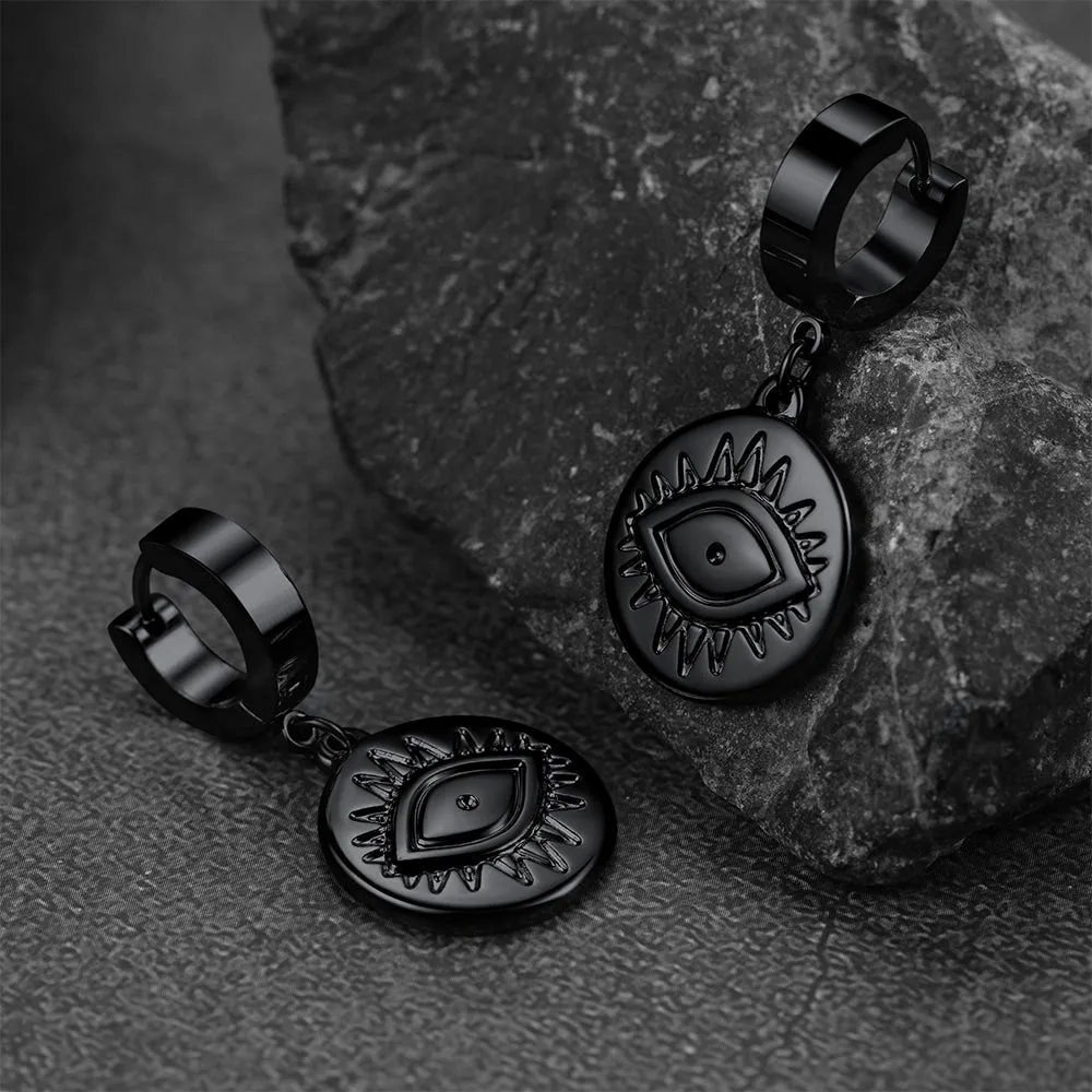 Evil Eye Hoop Dangle Earrings For Men sold by FaithHeart product image thumbnail 4