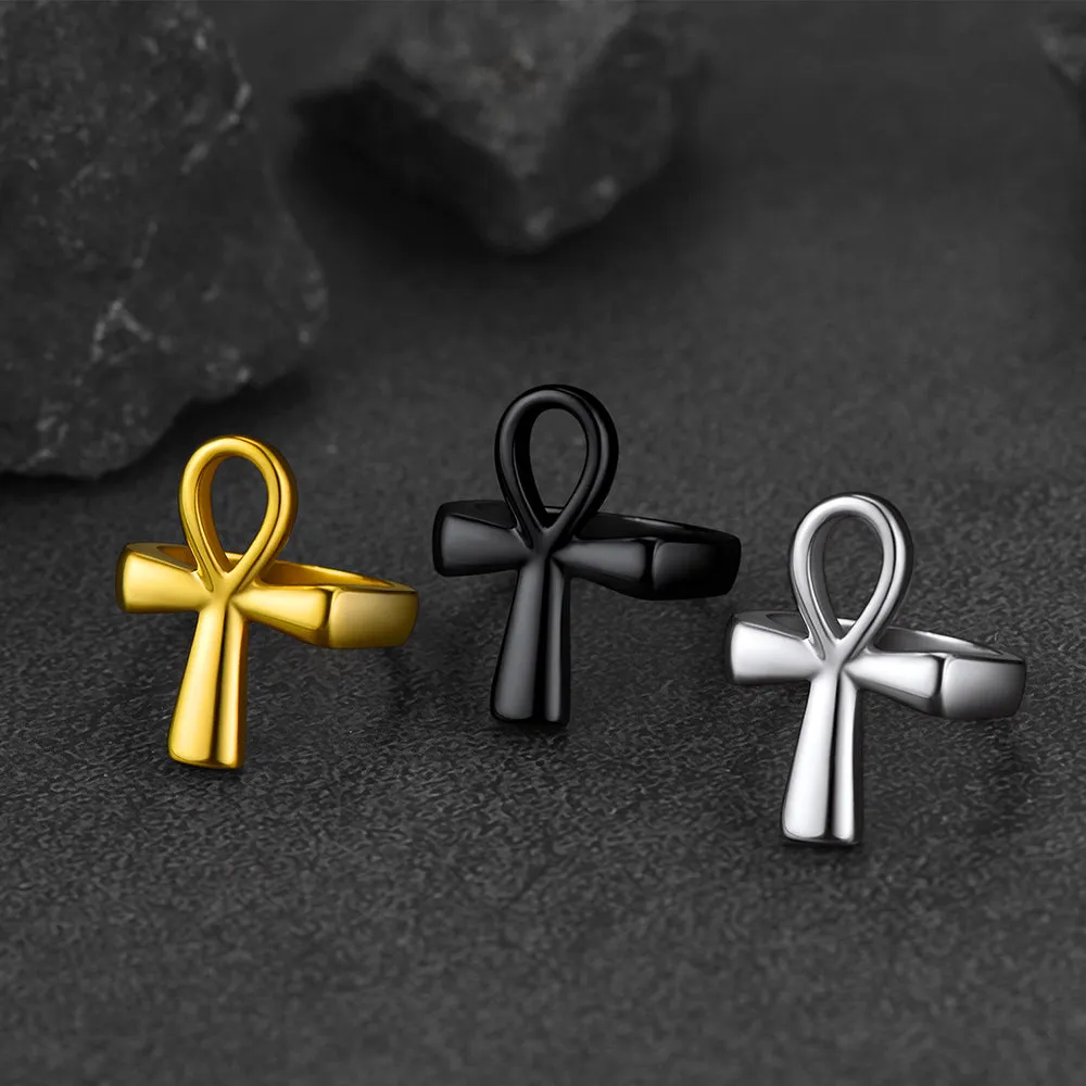 Egyptian Coptic Ankh Cross Stainless Steel Ring for Men Women sold by FaithHeart product image thumbnail 5