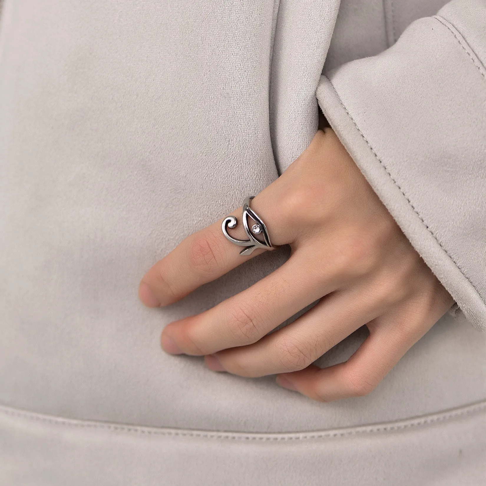 Ancient Egyptian Eye of Ra Ring Jewelry for Men Women sold by FaithHeart product image thumbnail 2