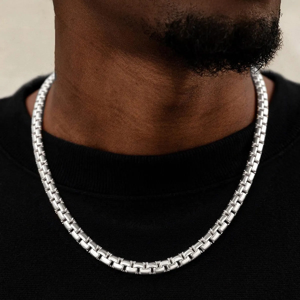 Flat Box Link Chain Necklace for Men sold by FaithHeart product image thumbnail 2