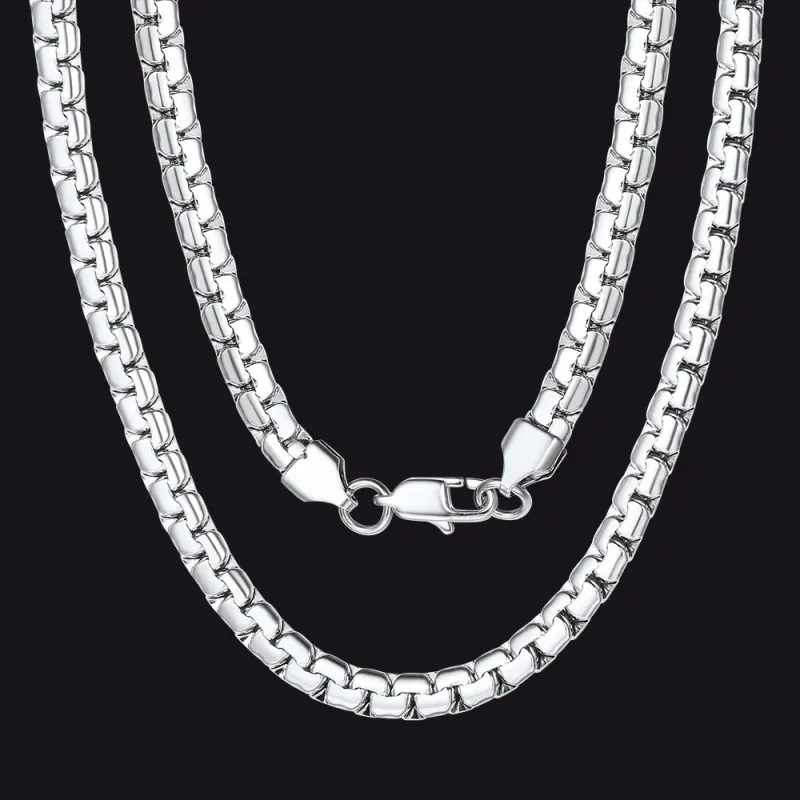 Flat Box Link Chain Necklace for Men sold by FaithHeart