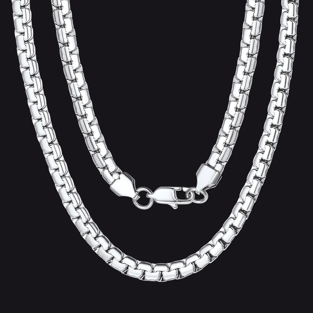 Flat Box Link Chain Necklace for Men sold by FaithHeart