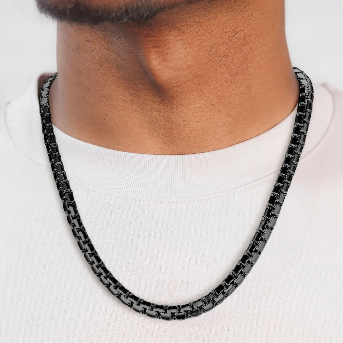 Flat Box Link Chain Necklace for Men sold by FaithHeart product image thumbnail 4