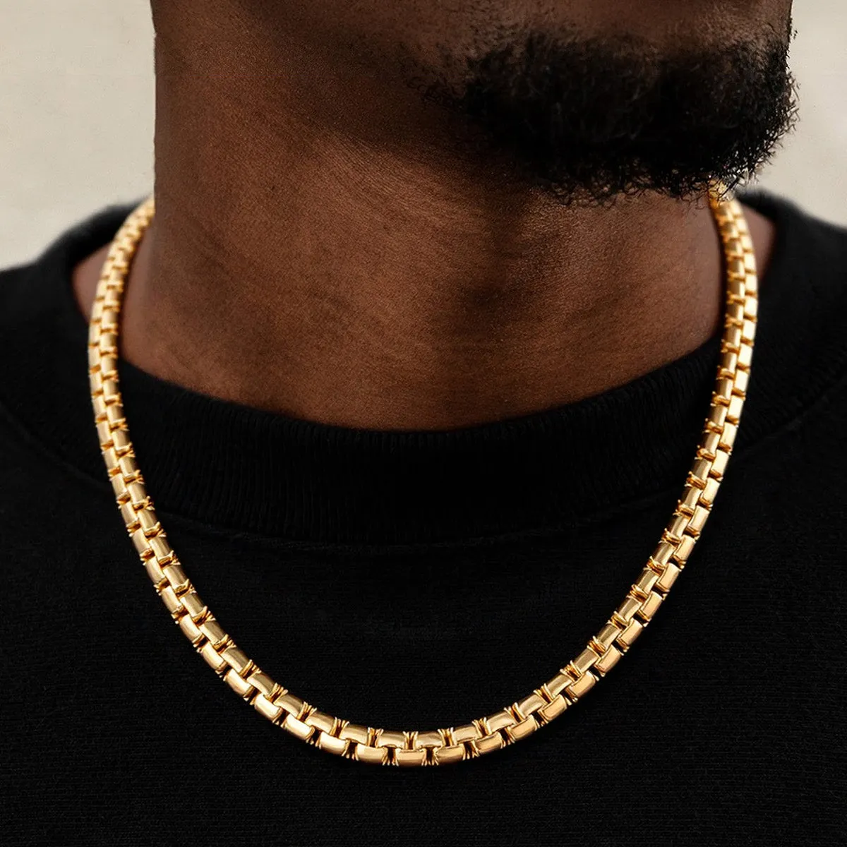 Flat Box Link Chain Necklace for Men sold by FaithHeart product image thumbnail 3