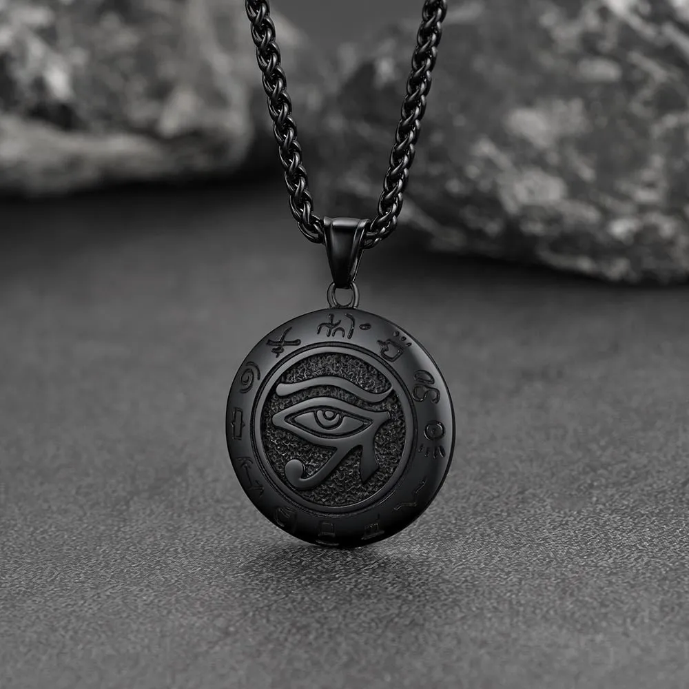Egyptian Eye of Ra Hieroglyphic Medallion Necklace Jewelry For Men Women sold by FaithHeart product image thumbnail 5