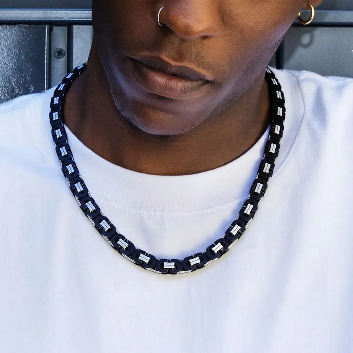 Byzantine Link Chain Stainlss Steel Necklace For Men sold by FaithHeart product image thumbnail 3