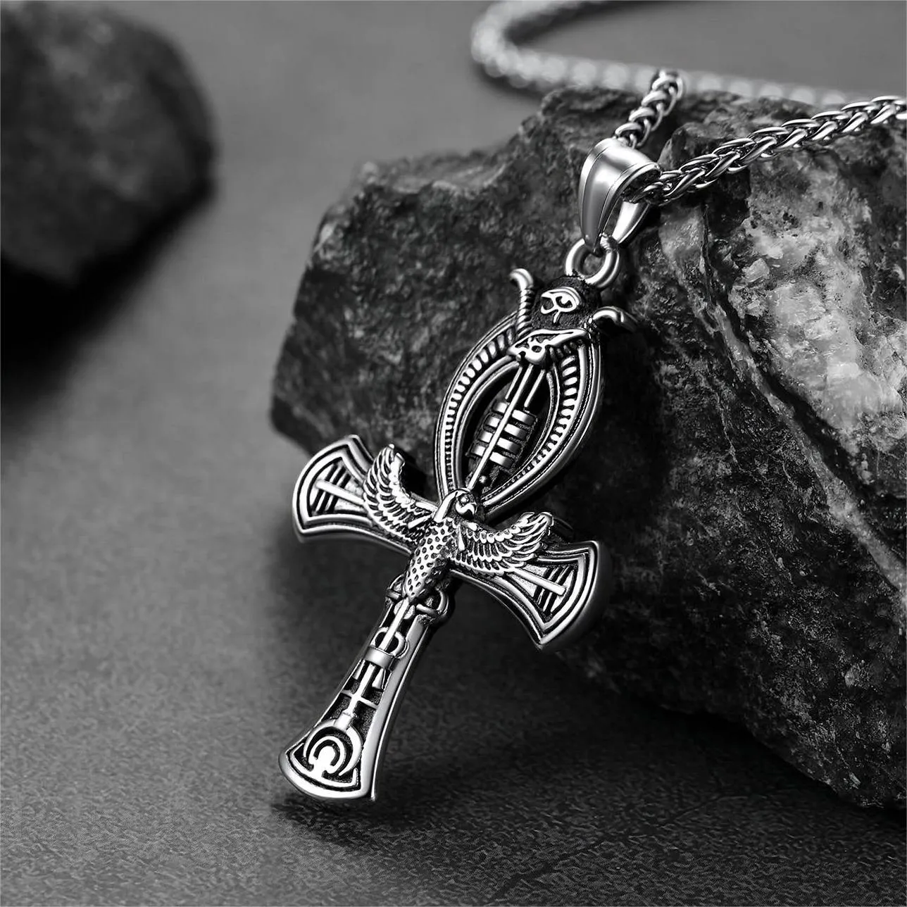 Flash Sale Egyptian Ankh Cross Necklace with Eagle For Men sold by FaithHeart product image thumbnail 5