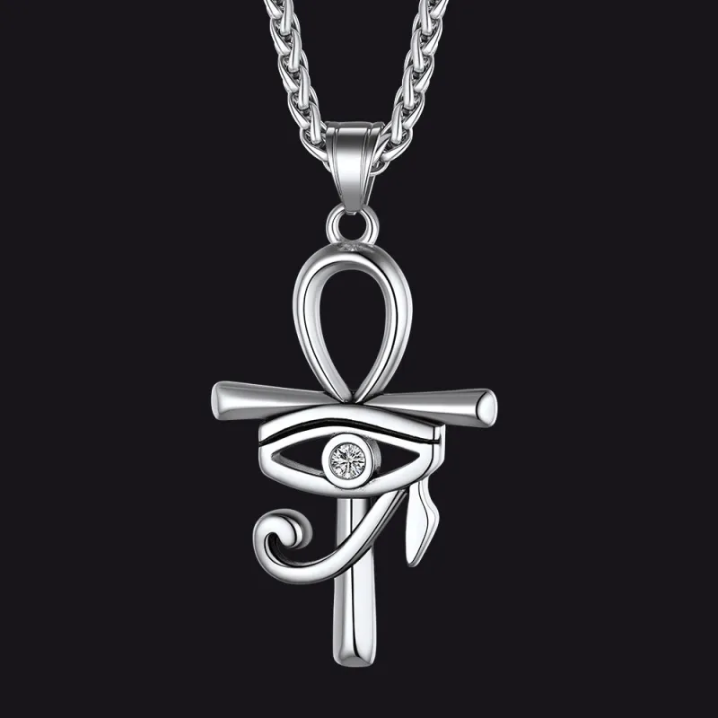 Egyptian Ankh Cross Necklace Pendant with Eye of Horus sold by FaithHeart