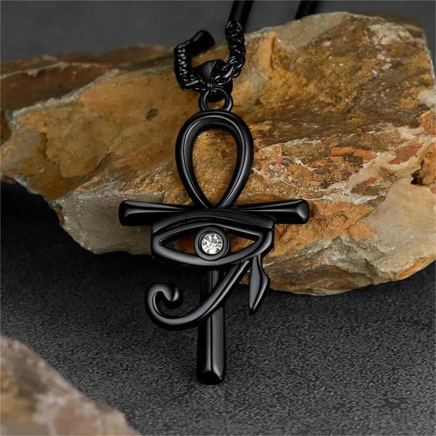 Egyptian Ankh Cross Necklace Pendant with Eye of Horus sold by FaithHeart product image thumbnail 5