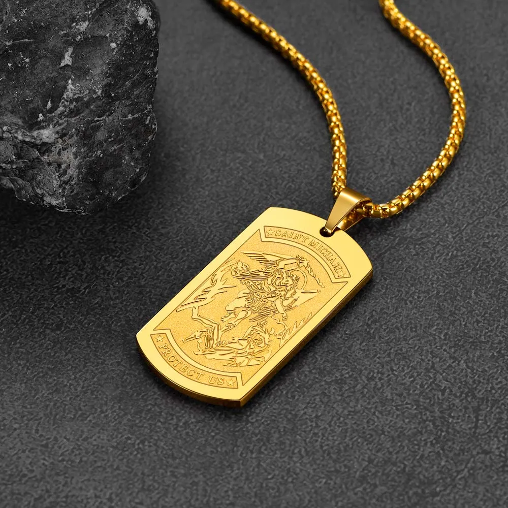 Customized Saint Michael Dog Tag Necklace with Picture sold by FaithHeart product image thumbnail 5