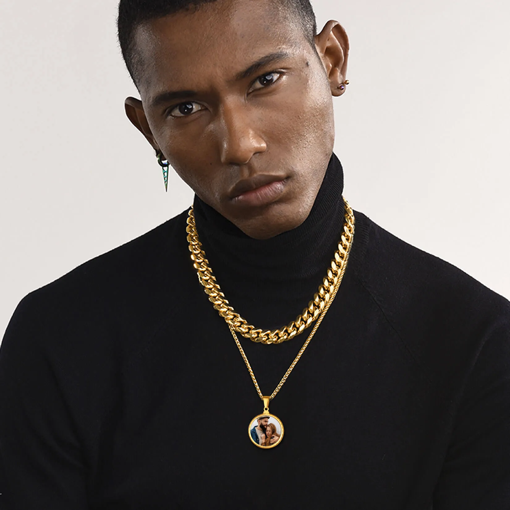 Personalized Lords Praying Hands Medal Necklace with Picture sold by FaithHeart product image thumbnail 2