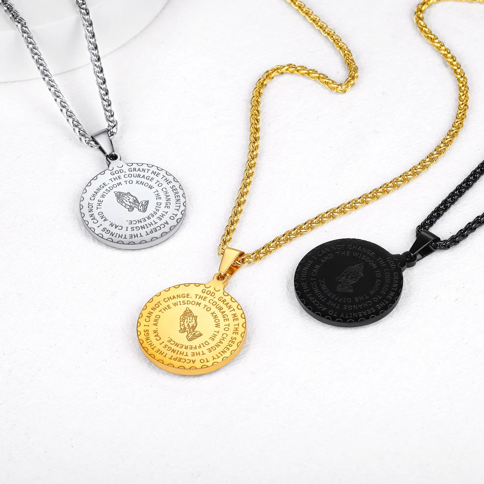 Personalized Lords Praying Hands Medal Necklace with Picture sold by FaithHeart product image thumbnail 3