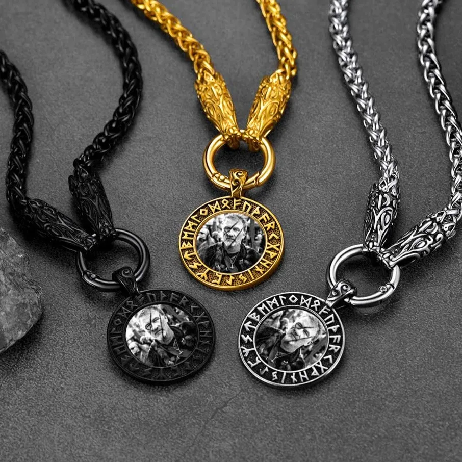 Personalized Viking Picture Necklace With Wolf King Chain sold by FaithHeart product image thumbnail 3