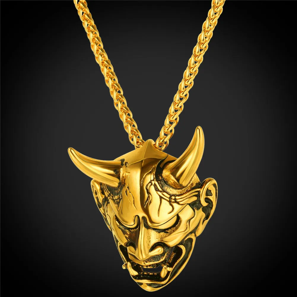 FaithHeart Demon Hannya Mask Pendant Necklace for Men sold by FaithHeart product image thumbnail 5