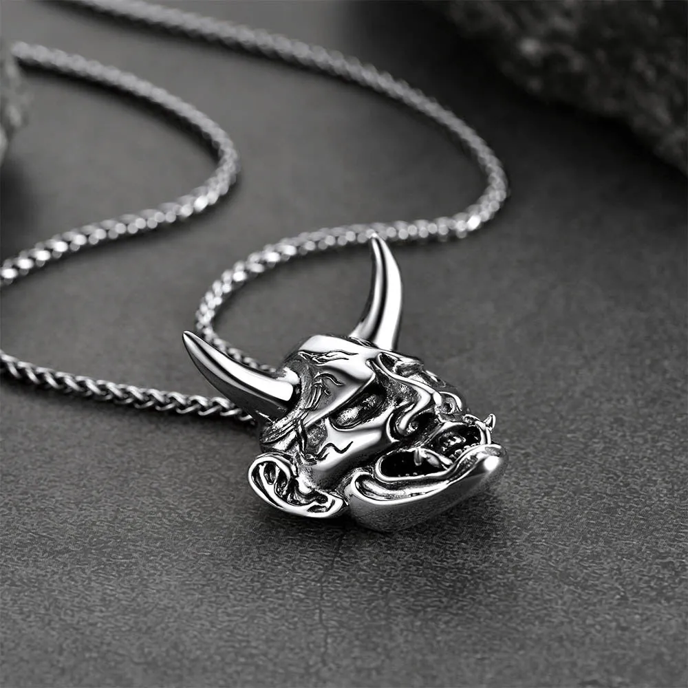 FaithHeart Demon Hannya Mask Pendant Necklace for Men sold by FaithHeart product image thumbnail 3
