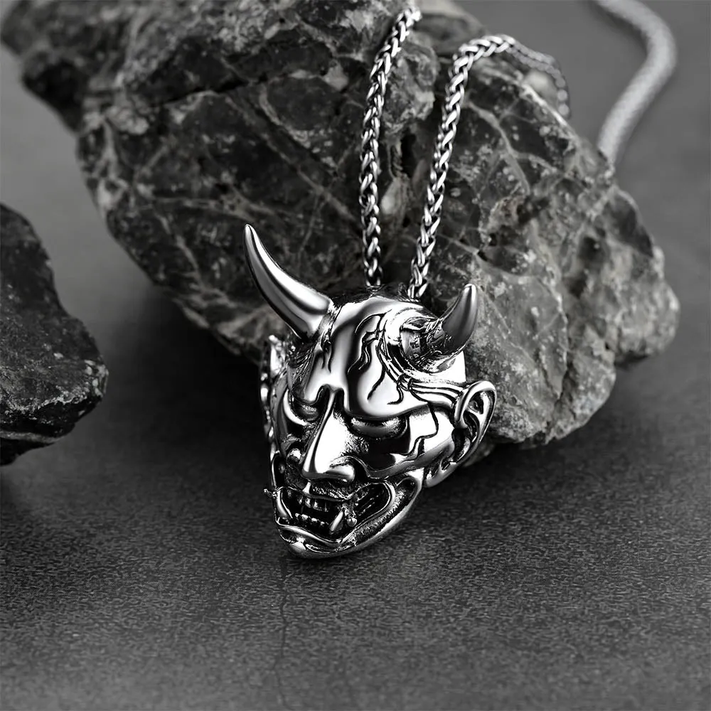 FaithHeart Demon Hannya Mask Pendant Necklace for Men sold by FaithHeart product image thumbnail 4