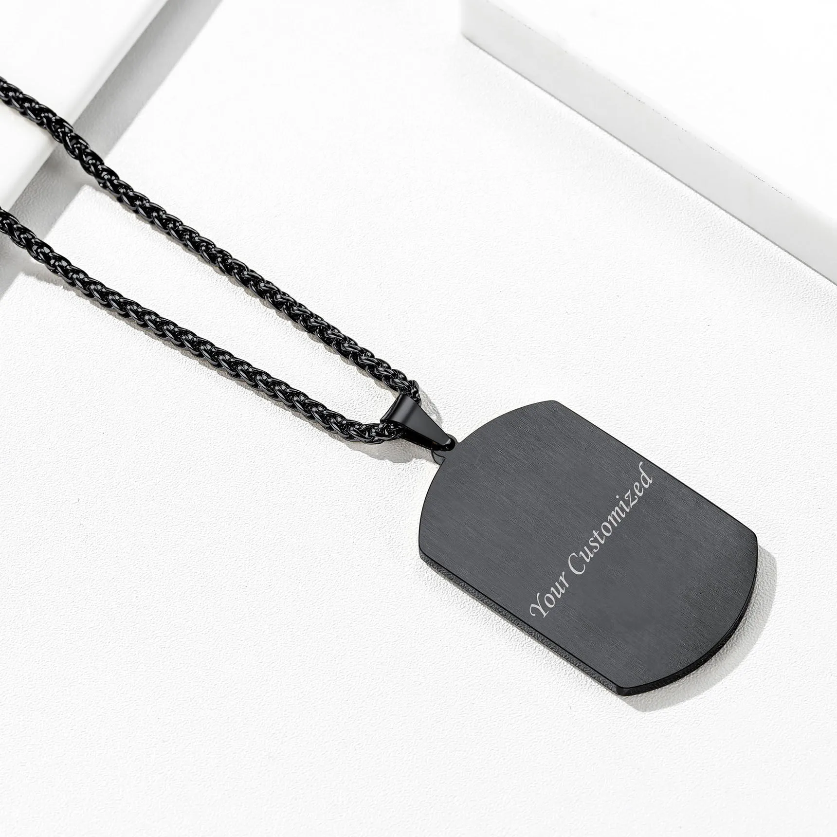 Customized Picture Dog Tag Necklace with Cubic Zirconia Memorial Gift for Men Women sold by FaithHeart product image thumbnail 5