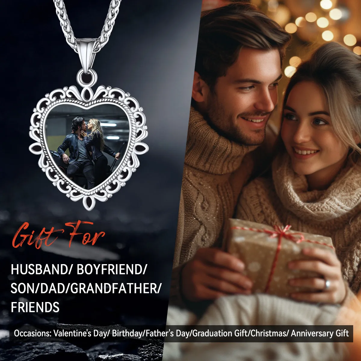 Personalized Vintage Heart Picture Necklace for Women sold by FaithHeart product image thumbnail 3