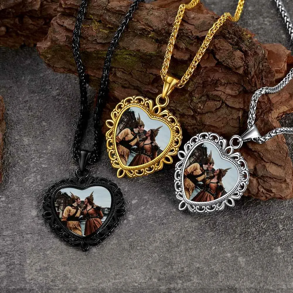 Personalized Vintage Heart Picture Necklace for Women sold by FaithHeart product image thumbnail 4