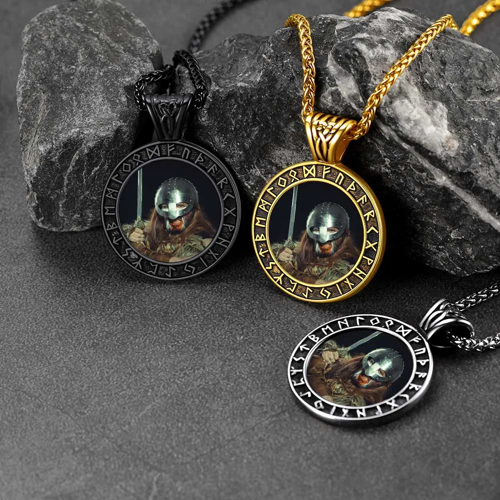 Customized Picture Necklace with Viking Rune for Men sold by FaithHeart product image thumbnail 3