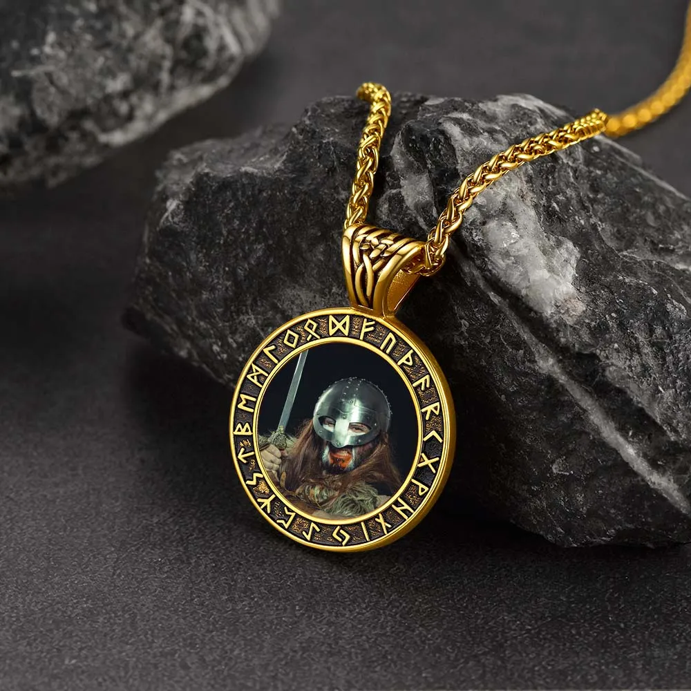 Customized Picture Necklace with Viking Rune for Men sold by FaithHeart product image thumbnail 4