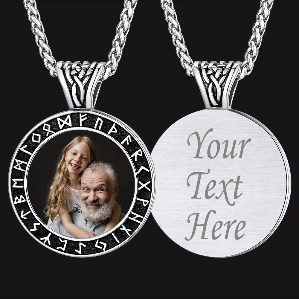 Customized Picture Necklace with Viking Rune for Men sold by FaithHeart