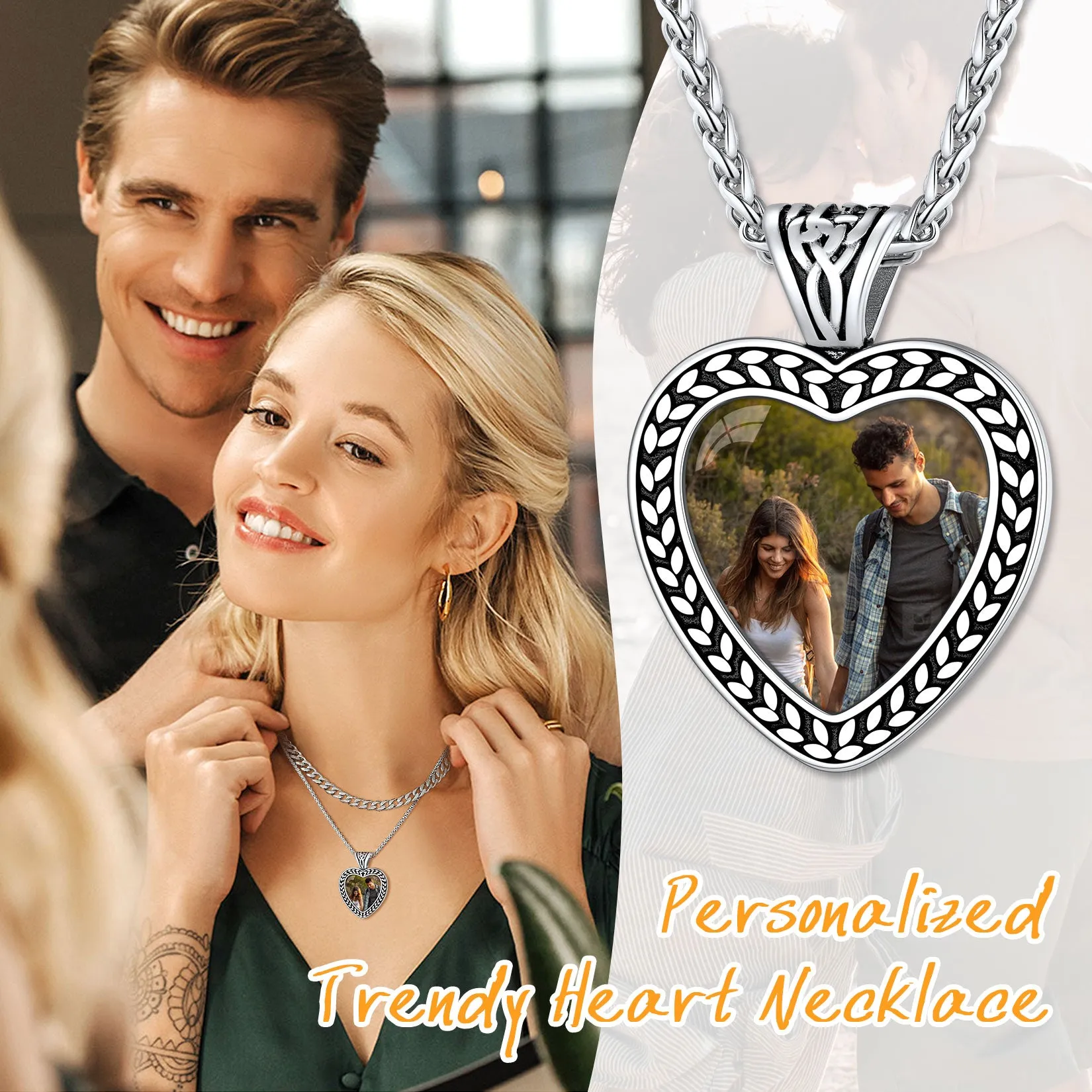 Customized Heart Photo Pendant Memorial Necklace for Women Men sold by FaithHeart product image thumbnail 2