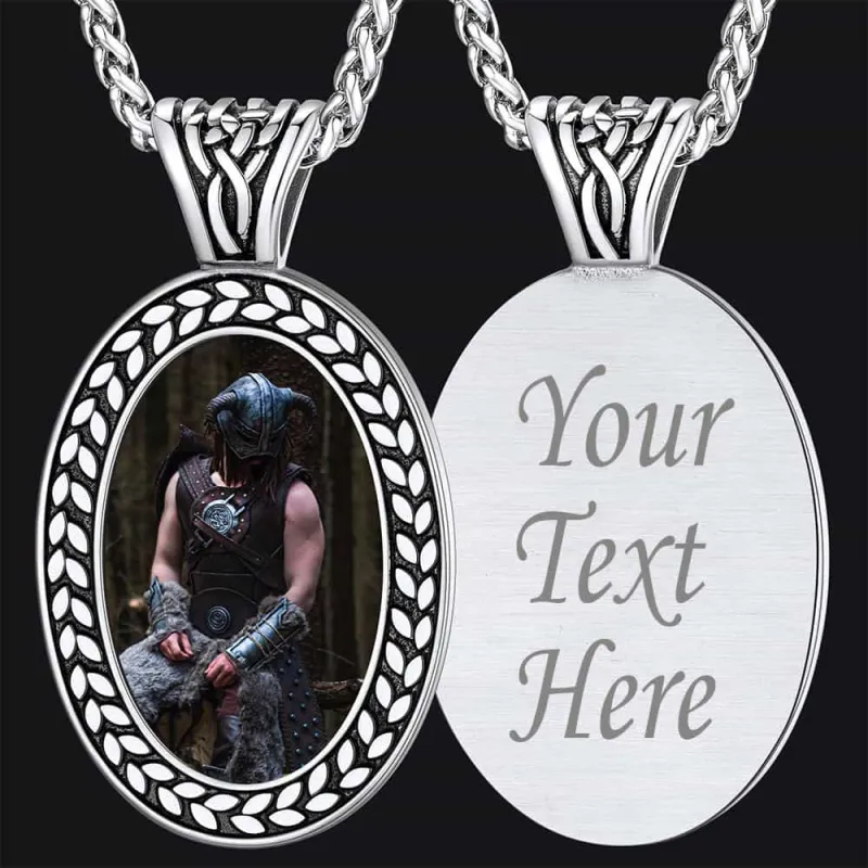 Oval Customized Photo Necklace with Picture for Men sold by FaithHeart