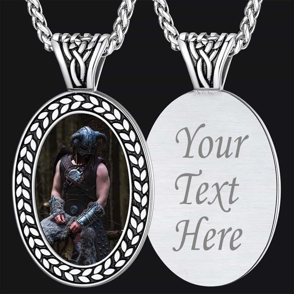 Oval Customized Photo Necklace with Picture for Men sold by FaithHeart