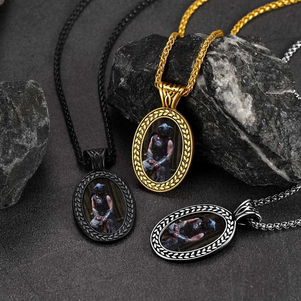 Oval Customized Photo Necklace with Picture for Men sold by FaithHeart product image thumbnail 2