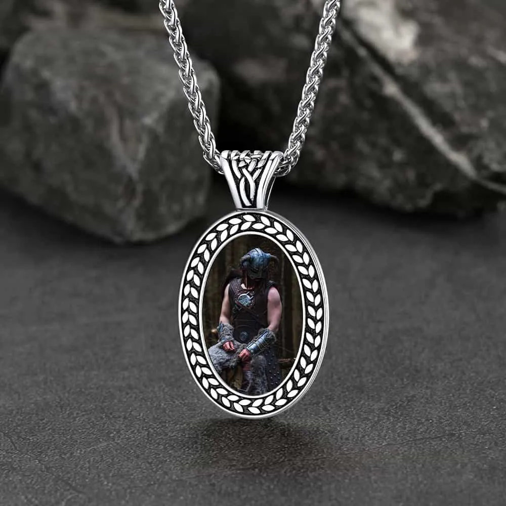 Oval Customized Photo Necklace with Picture for Men sold by FaithHeart product image thumbnail 3