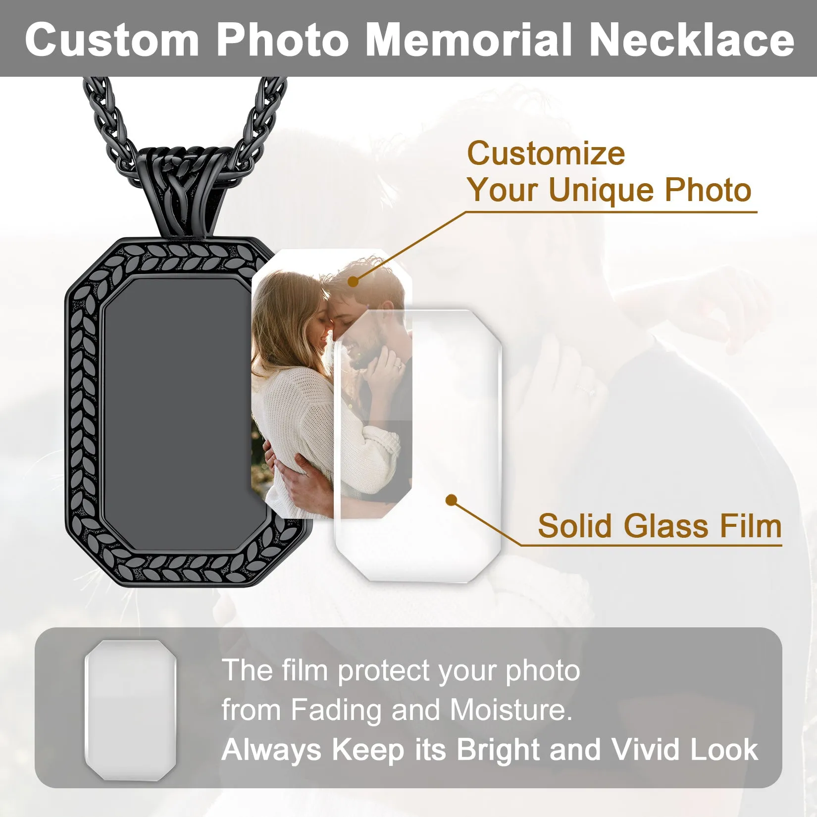 Customized Picture Dog Tag Necklace Photo Pendant for Men sold by FaithHeart product image thumbnail 5