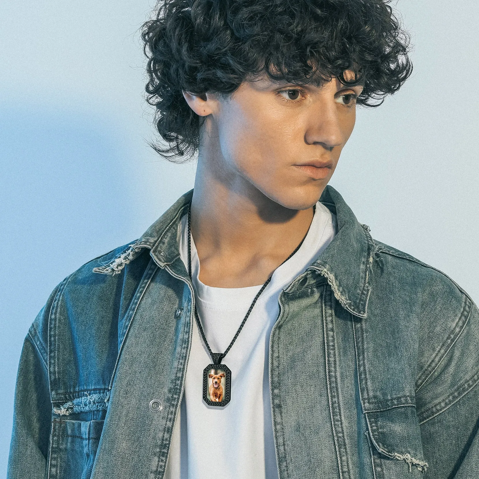 Customized Picture Dog Tag Necklace Photo Pendant for Men sold by FaithHeart product image thumbnail 2