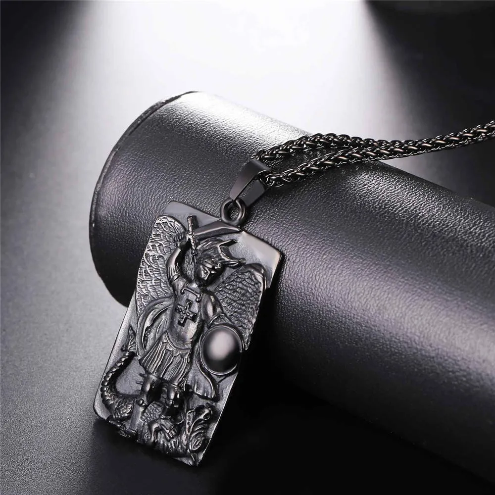 Engraved St. Michael The Archangel Dog Tag Necklace sold by FaithHeart product image thumbnail 5