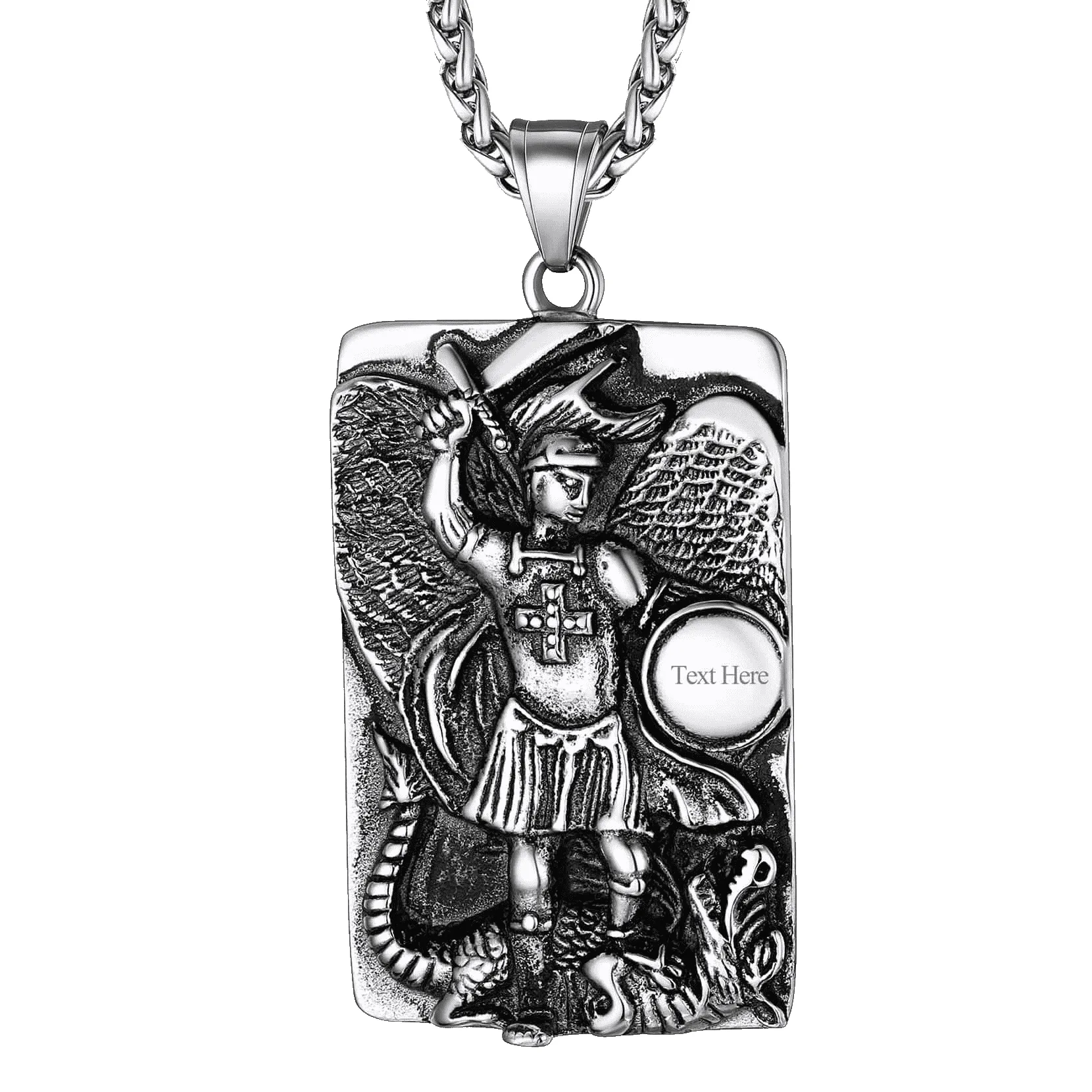 Engraved St. Michael The Archangel Dog Tag Necklace sold by FaithHeart
