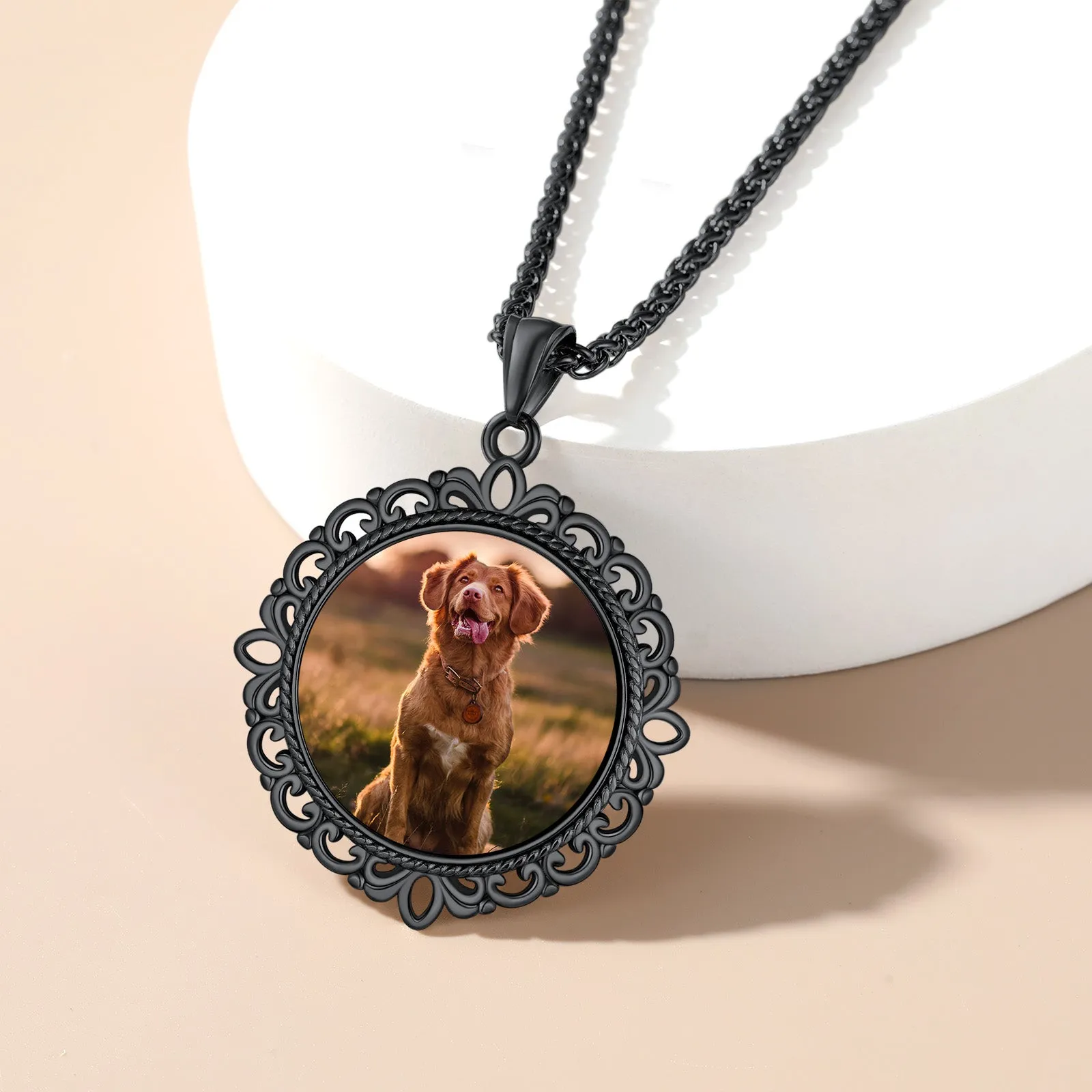 Vintage Customized Double-side Photo Pendant Memorial Necklace with Picture sold by FaithHeart product image thumbnail 5