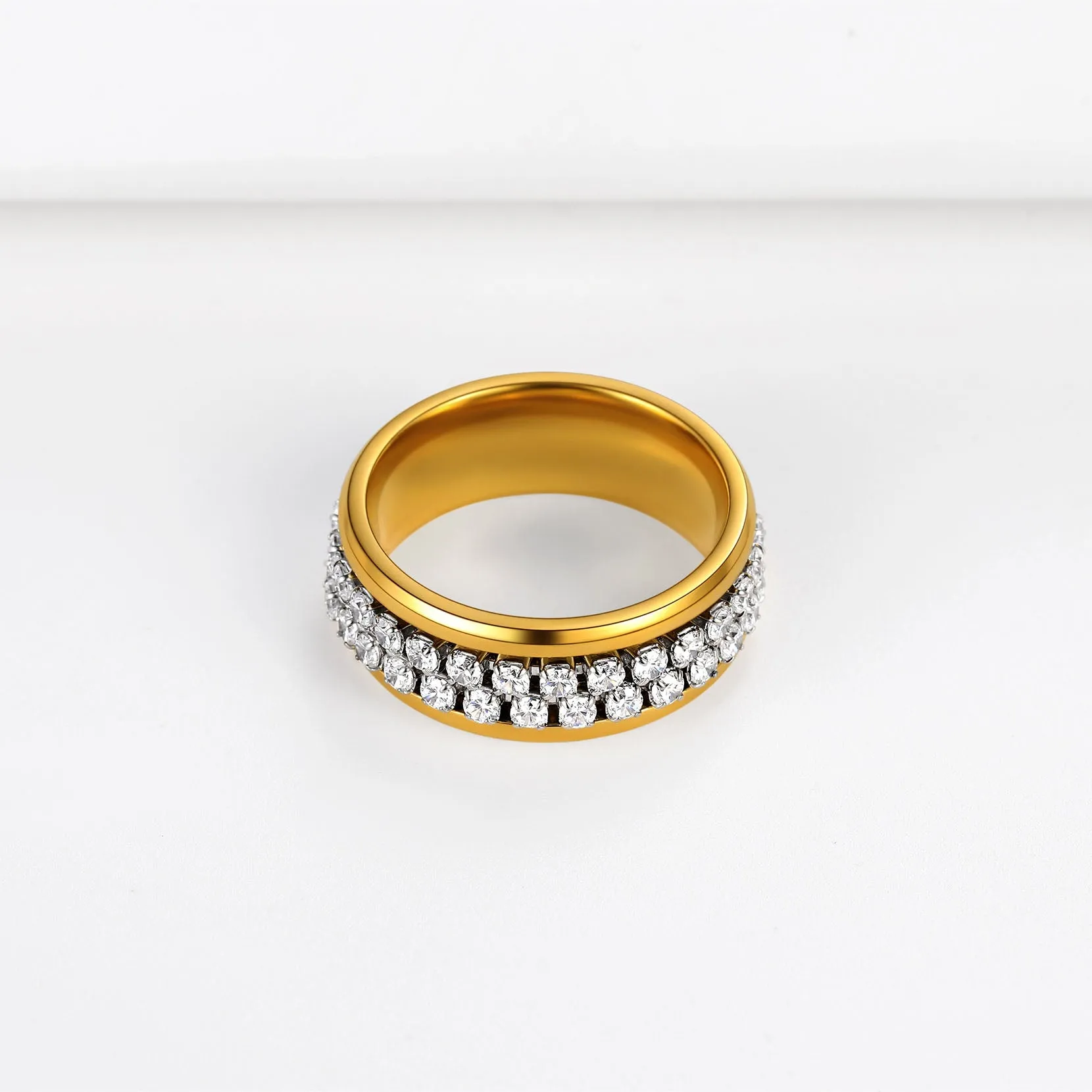 FaithHeart Cubic Zirconia Fidget Band Ring Rotatable Ring for Men sold by FaithHeart product image thumbnail 4