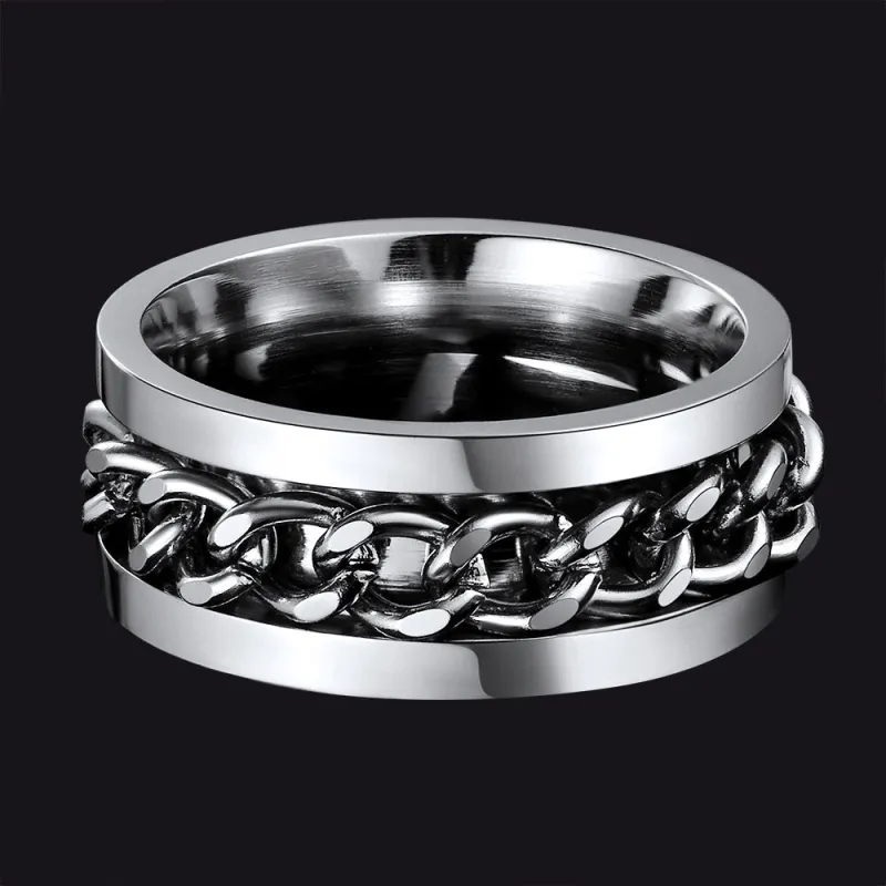 Cuban Chain Fidget Ring for Anxiety sold by FaithHeart