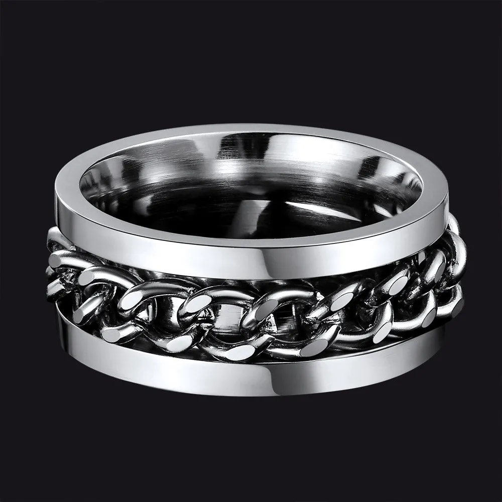 Cuban Chain Fidget Ring for Anxiety sold by FaithHeart