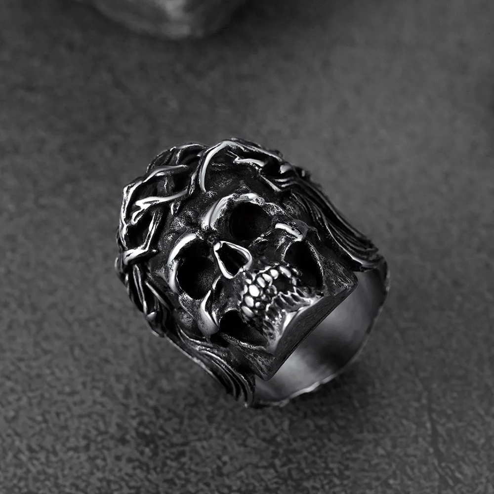 Flash Sale Crown of Thorns Skull Ring For Men Stainless Steel sold by FaithHeart product image thumbnail 5