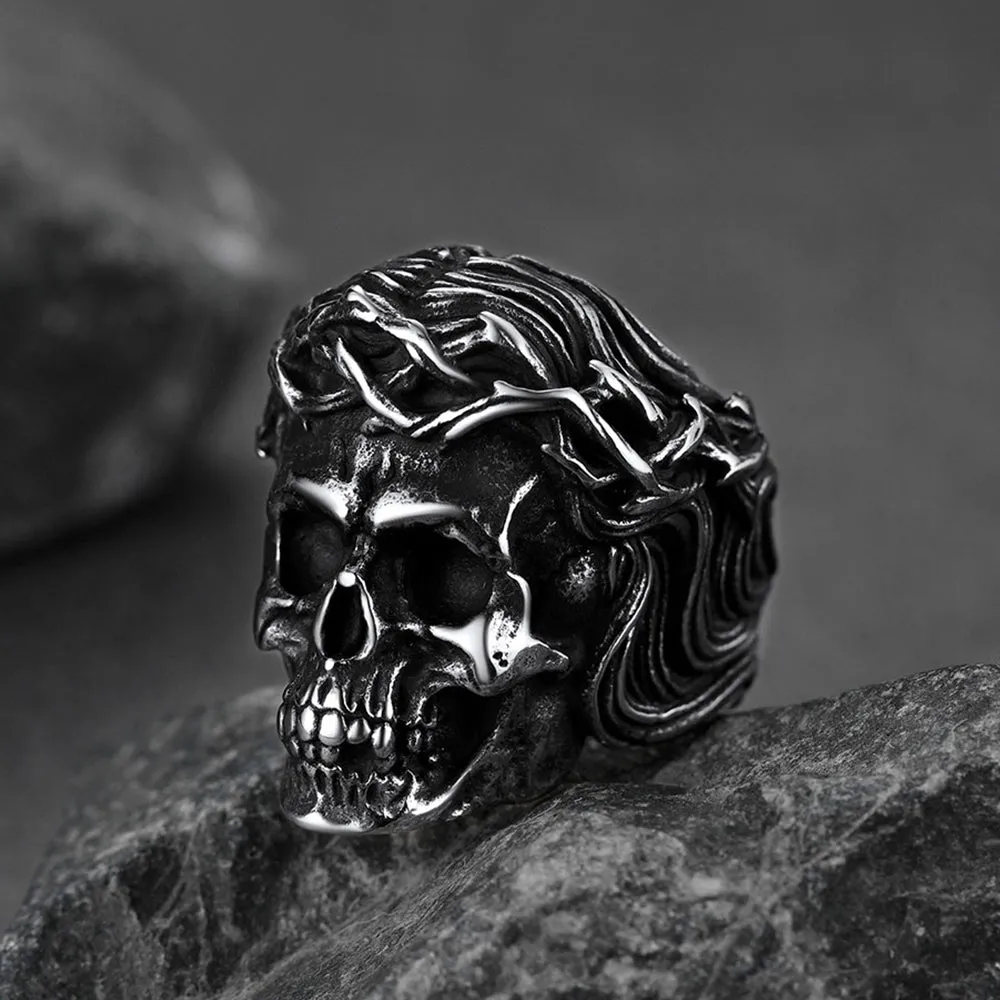 Flash Sale Crown of Thorns Skull Ring For Men Stainless Steel sold by FaithHeart product image thumbnail 4