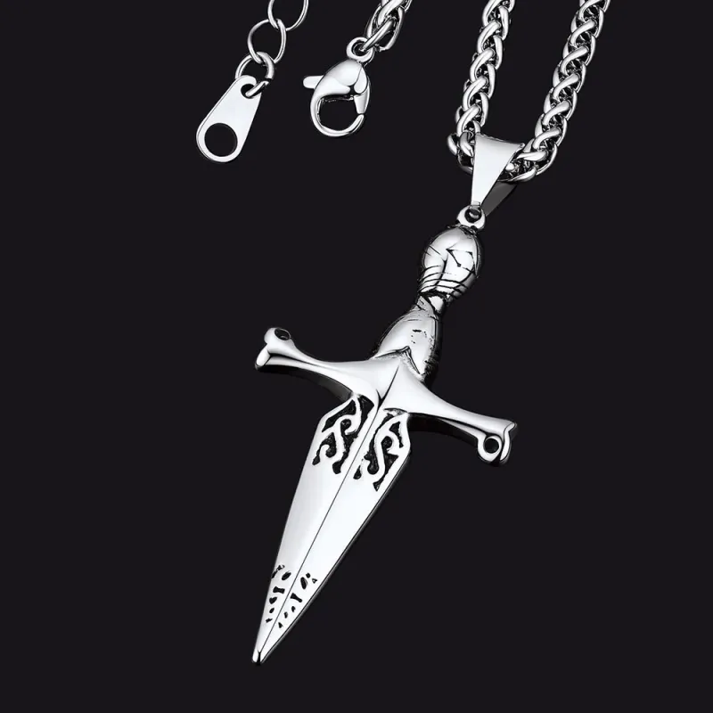 Knife Cross Necklace Pendant for Men Women sold by FaithHeart