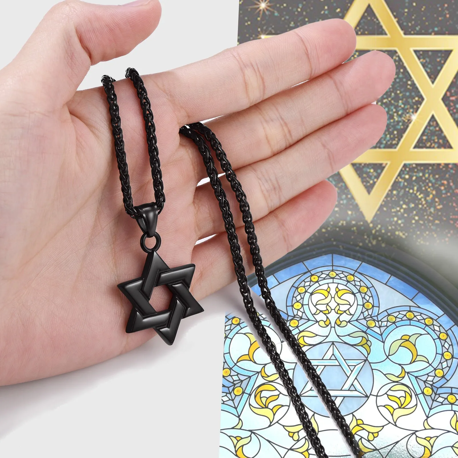 Classic Star of David Pendant Necklace For Men Women sold by FaithHeart product image thumbnail 2