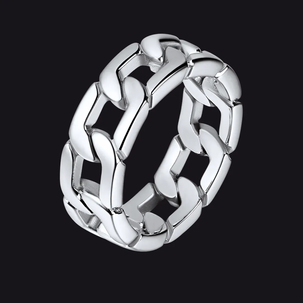 Chunky Cuban Link Chain Ring For Men Stainless Steel sold by FaithHeart