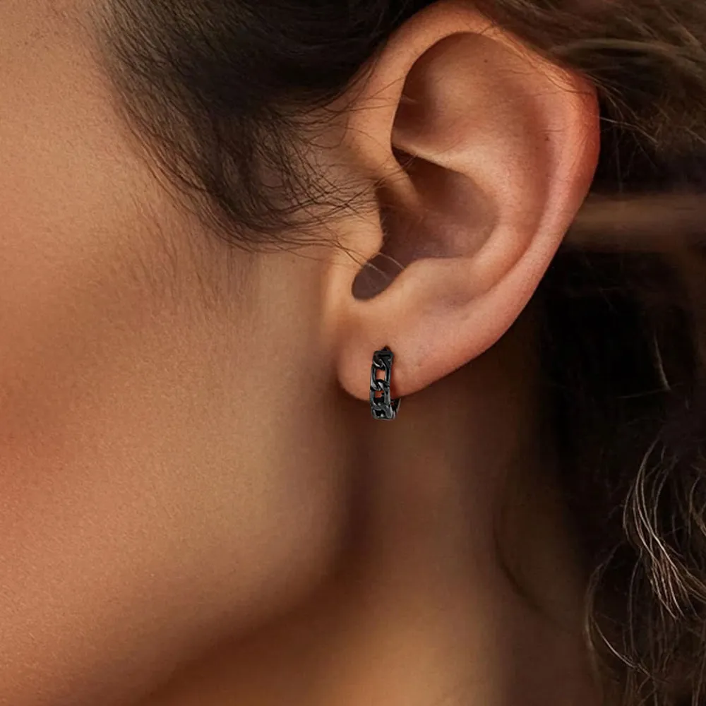 Chunky Cuban Chain Huggie Hoop Earrings For Men Women sold by FaithHeart product image thumbnail 3