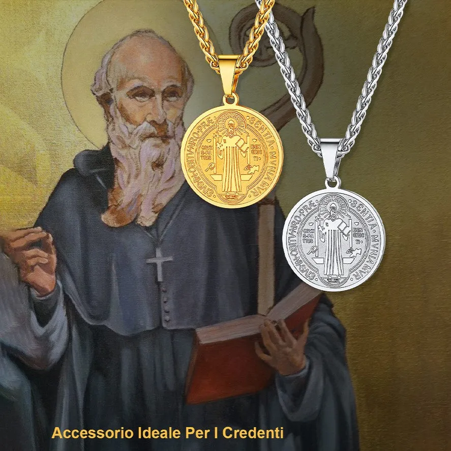 Christian St. Benedict Medal Necklace For Men sold by FaithHeart product image thumbnail 4