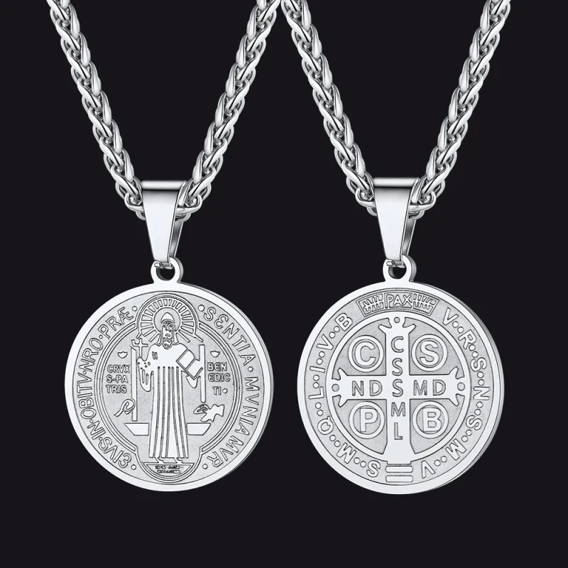 Christian St. Benedict Medal Necklace For Men sold by FaithHeart
