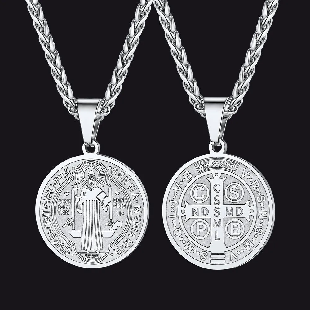 Christian St. Benedict Medal Necklace For Men sold by FaithHeart