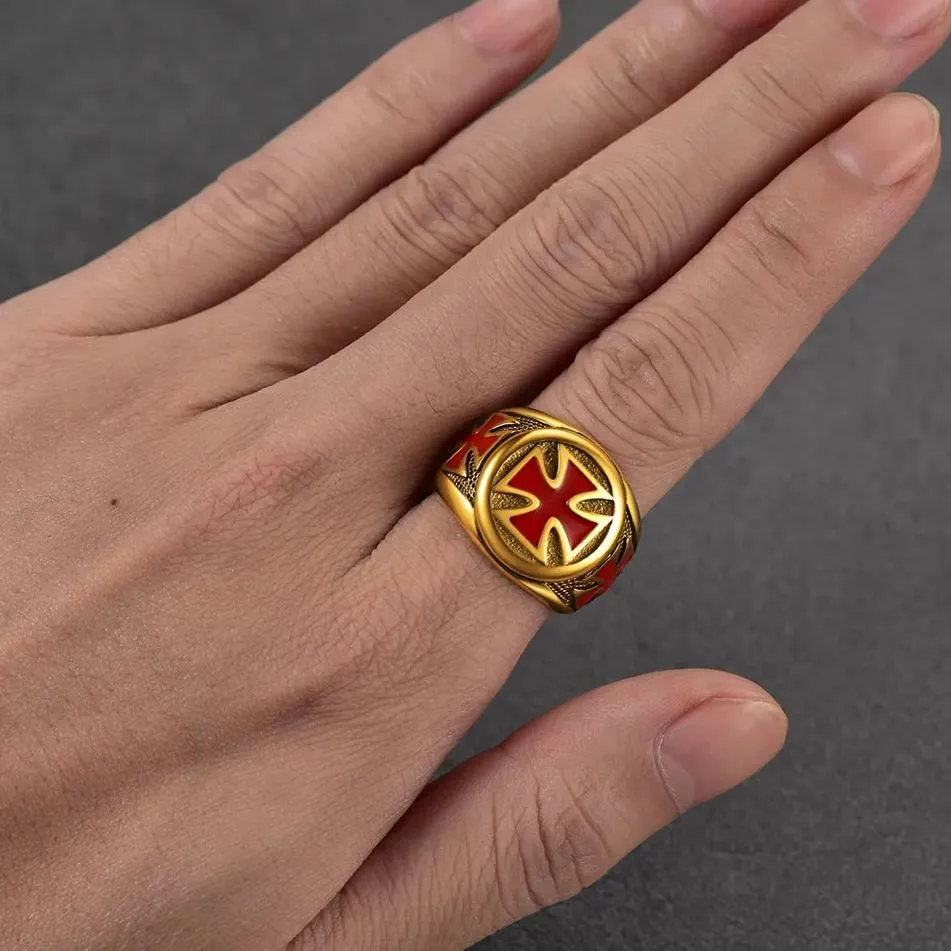 Christian Knights Templar Cross Ring For Men sold by FaithHeart product image thumbnail 4