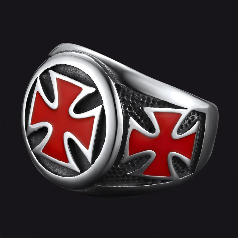 Christian Knights Templar Cross Ring For Men sold by FaithHeart